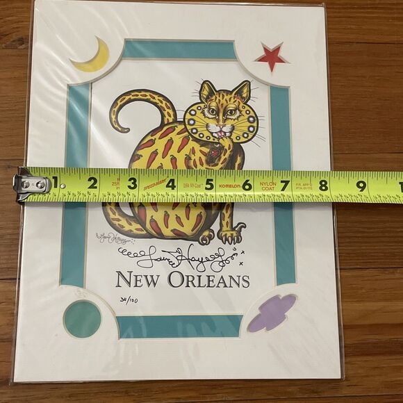 New Orleans Chili Pepper Kitty print Jamie Hayes Signed Matted 34/100 - Picture 5 of 7